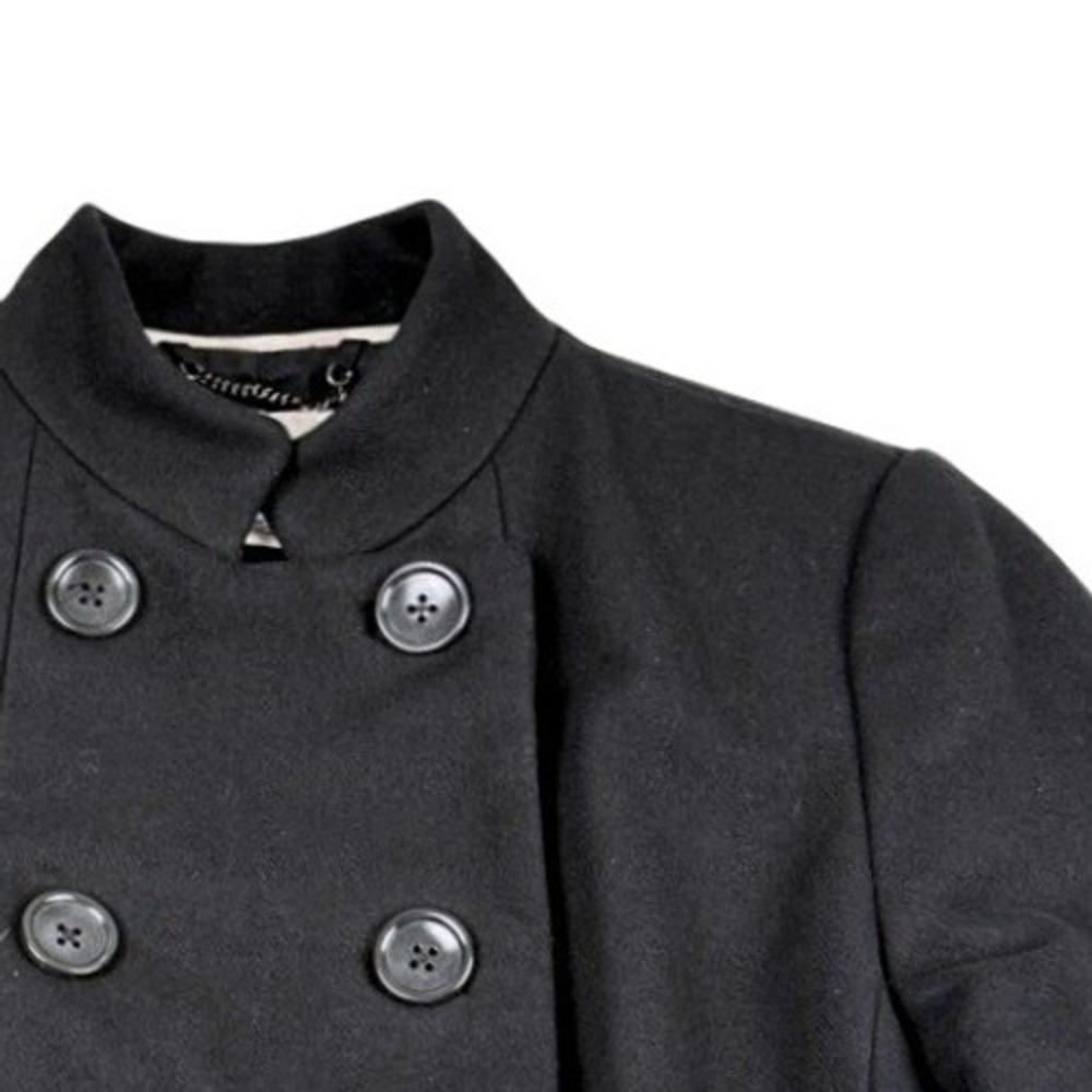 Banana Republic Women's Wool Blend Military Pea Coat Black Size M‎